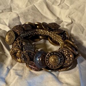 Vintage Gold-Tone Coin Bracelet